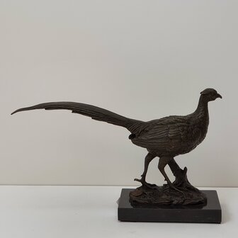 fazant pheasant brons op marble marmer  jacht