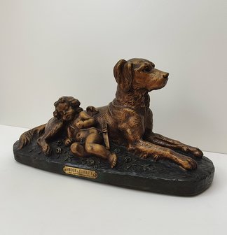 hond met cupido liefde en trouw A de Ranieri  Amour Fidelite   