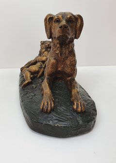 hond met cupido liefde en trouw A de Ranieri  Amour Fidelite   antiek