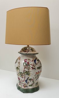 tafellamp sfeerlamp aardewerk met handgemaakte ovale kap
