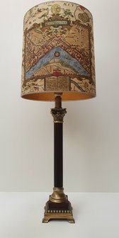 klassiek messing hout lamp met met exclusieve kap kaart van Londen 