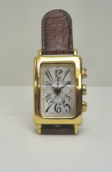 grote horloge om op tafel te plaatsen met croco band loopt op batterij
