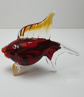 Vis van glas rood glas kunst 