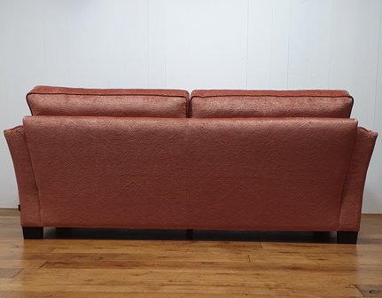3 zits sofa met paisley patroon in velour roest koraal rood kleur