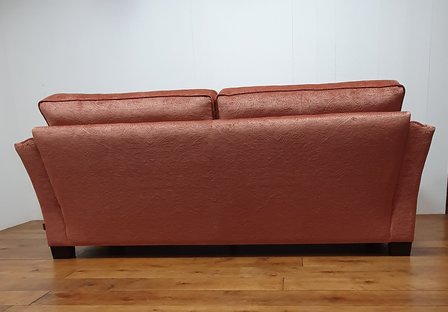 3 zits sofa met paisley patroon in velour roest koraal rood kleur