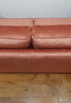 3 zits sofa met paisley patroon in velour roest koraal rood kleur