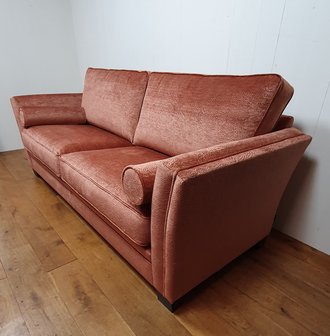 zitbank 3 personen in coraal rood paisley