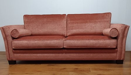 zitbank 3 personen in coraal rood paisley