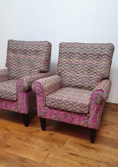 Fauteuil Sach in een gewaagde stof combinatie