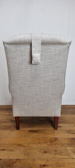 Fauteuil wing chair in visgraat stof