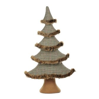 kerstboon bekleed met tartan en fake fur