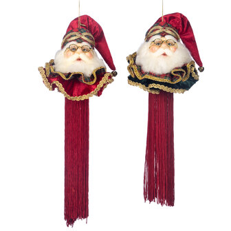 tartan santa met bordeaux rode kwast