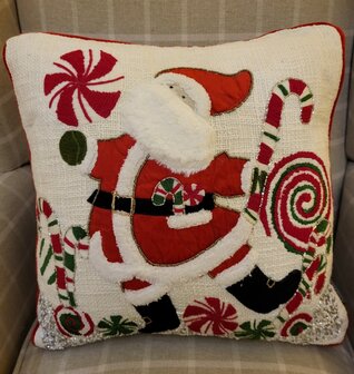 kerstkussen met kerstman 
