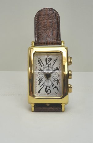 grote horloge om op tafel te plaatsen met croco band loopt op batterij