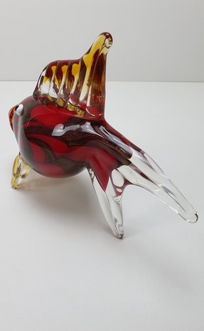 Vis van glas rood glas kunst 