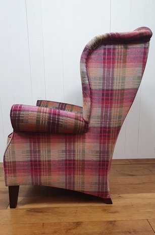 Fauteuil  Wingchair King in Mulberry Ancient Check