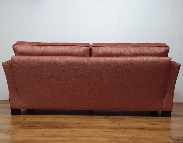 3 zits sofa met paisley patroon in velour roest koraal rood kleur