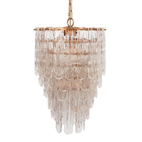 Hanglamp met platte mat glazen pegels