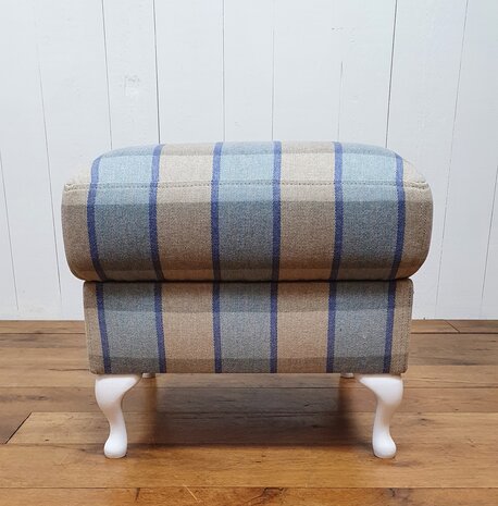 Fauteuil Wing chair in blauwe ruit