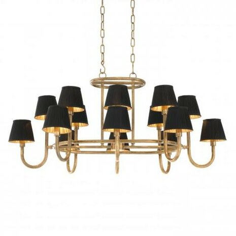 vintage brass chandelier black shades