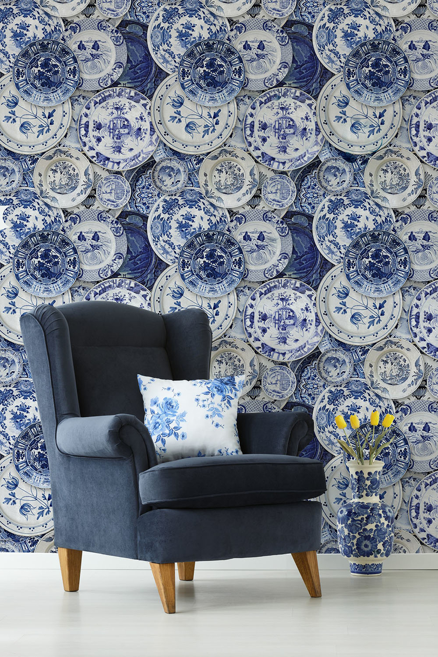 delftsblauw borden behang Interior Design - Exclusief in Maastricht