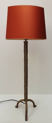 Tafellamp vintage messing incl. ovaal vierkant model lampenkap roest kleur