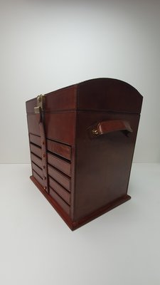 bruin leren reisbox juwelen