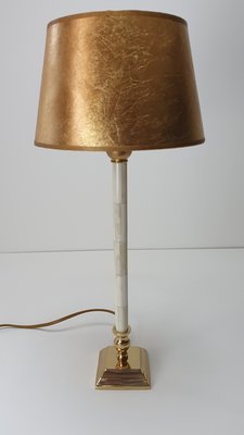 Tafellamp goud met roomwit incl. gouden lampenkap