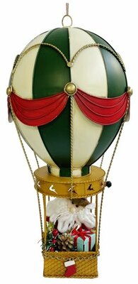 luchtballon metaal kleur creme groen en rood