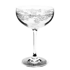 set van 6 st. champagne coupe met geslepen glas