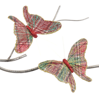 vlinder op clip 12 cm