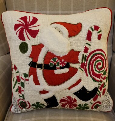 kerstkussen met dansende kerstman 4 kant